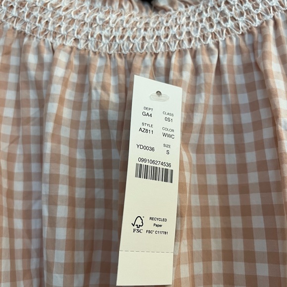 JCrew NWT beige gingham dress size small - Picture 2 of 3